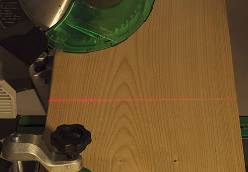 The HiKOKI Cordless Tabletop Sliding Circular Saw (C3606DRB) comes with a laser marker to assist with ink line alignment.