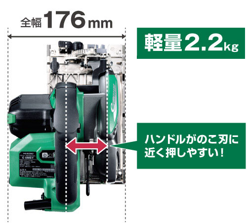 電子丸ノコ HiKOKI(ハイコーキ) 深切り電子丸のこ C5MEY のこ刃径125mm 奥行25.4×高さ23×幅17.6cm