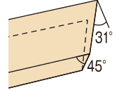ターンテーブル左31°、のこ刃右45°傾斜