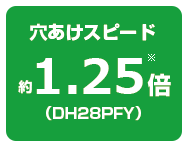 穴あけスピード約1.25倍