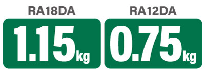 RA18DA:1.15kg/RA12DA:0.75kg