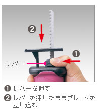 ツールレスでブレード交換が簡単