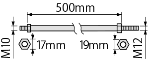 シャフト（A1）の寸法図
