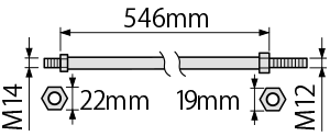 シャフト（A2）の寸法図