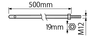 シャフト（B1）の寸法図