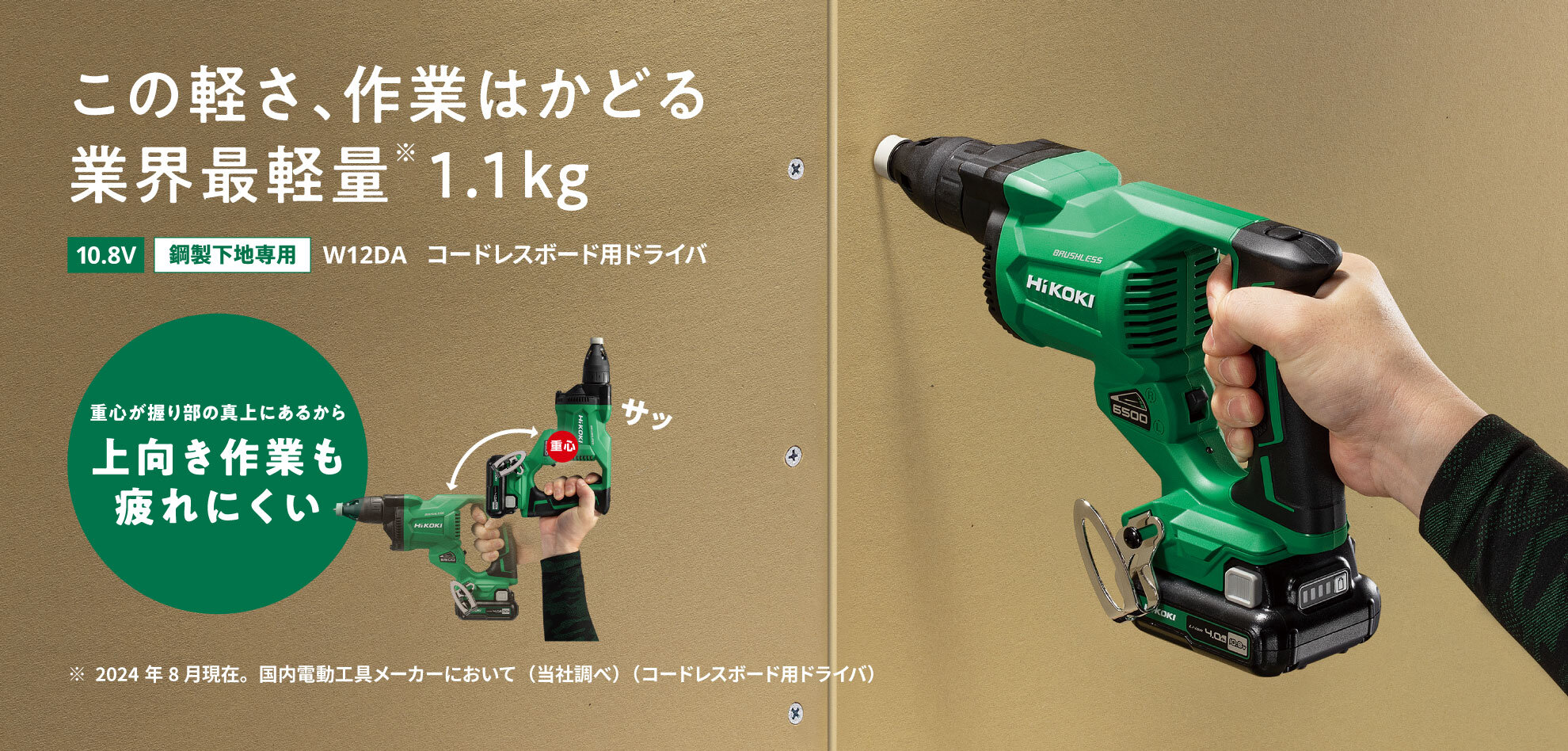 HIKOKI 10.8V コードレスボード用ドライバ W12DA(NN) 本体のみ